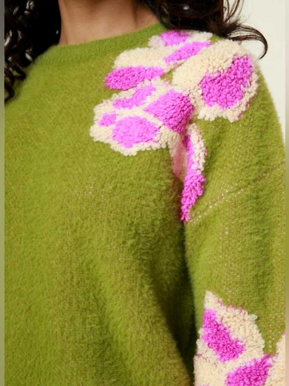 FRNCH Ulyssia Sweater in olive green - size medium